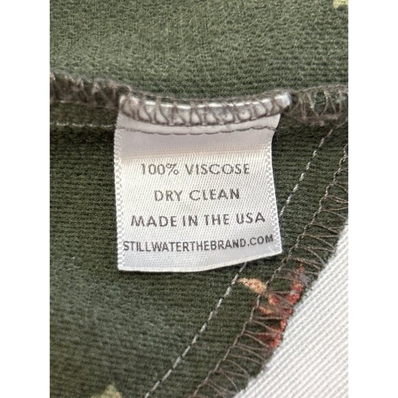 Button Up Tunic Dress  Womens Small Floral Olive Green Stillwater - Picture 7 of 11